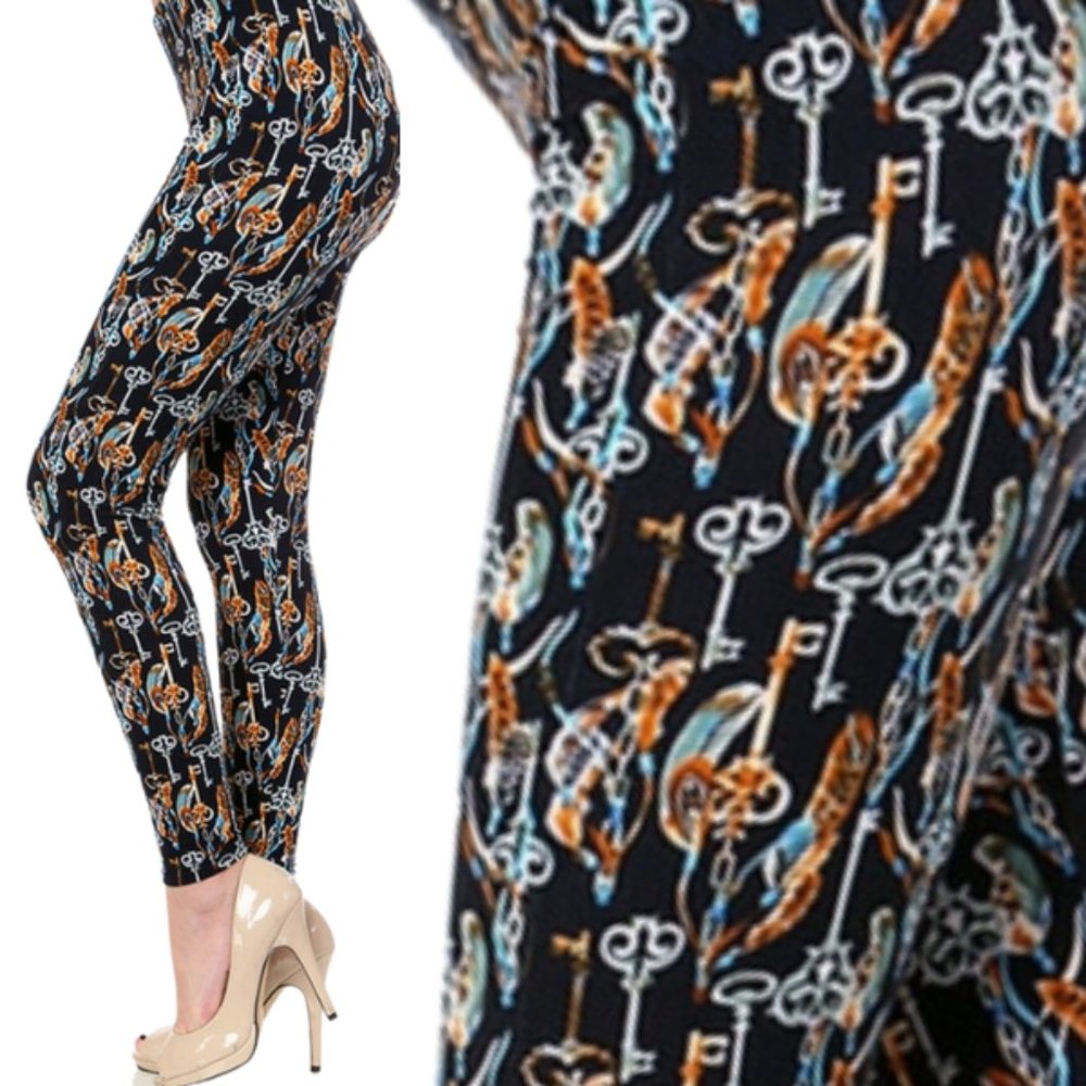 Leggings - Butter Soft US Women's Size 3-14 - Keys to Feather Imagination